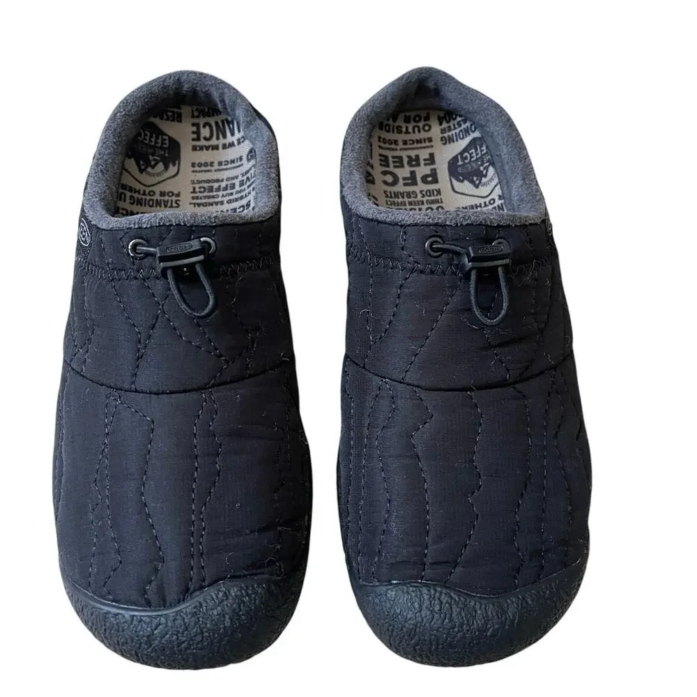 Keen Men's 9.5 Howser III Slip On Slide Black Quilted Nylon Clog Comfort Shoe